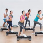 Planche de step stepper aerobic de fitness hauteur ajustable 105 cm / 15 cm / 20 cm antidrapante pour ...