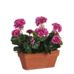 Plante artificielle granium en jardinire - l29 x l13 x h40 cm - violet - mica decorations