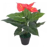 Plante artificielle - no name - anthurium - 45 cm - rouge et jaune - décoration intérieure Plante artificielle - no name - anthurium - 45 cm - rouge et jaune - décoration intérieure