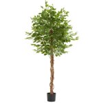 Plante artificielle - tectake - ficus artificiel fida � laspect naturel avec beaucoup de volume entretien ...