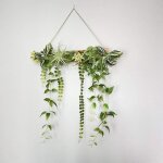 Plantes suspendues artificielles avec planche de bois cha�ne verte int�rieur ext�rieur d�coration de ...