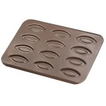 Plaque 12 barquettes - gobel - 32x235cm - acier anti - adh�rent - marron