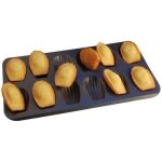 Plaque 12 madeleines - gobel - 39. 5x20cm - acier anti - adh�rent - marron