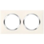 Plaque 2 postes - legrand - dooxie - blanc avec bague chrome - int�rieur - design moderne