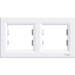Plaque cadre double - schneider electric - asfora - blanc - 2 postes - ip20