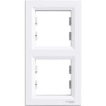 Plaque / cadre double - schneider asfora - 2 postes verticaux - abs - 154 x 83 x 9 mm