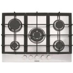 Plaque de cuisson gaz 70cm - glem - gt755ix - 5 zones de cuisson - allumage une main