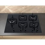 Plaque de cuisson gaz noire en verre - whirlpool goa 9523 / nb1 - 4 brleurs - largeur 860 mm