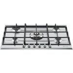 Plaque de cuisson au gaz smeg p272xgh - 70 cm - inox - 5 foyers - allumage lectronique
