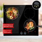 Plaque de cuisson induction - klarstein - 7000w - 4 feux - thermoboost - noir