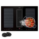 Plaque de cuisson induction - klarstein - 77 cm - hotte aspirante - 4 zones - 6000w