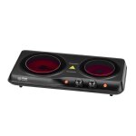 Plaque de cuisson lectrique - tzs first austria - double - 2000w - vitrocramique - infrarouge
