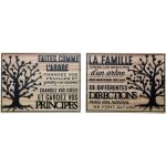 Plaque d�corative en bois famille et arbre de vie 30 x 40 cm (lot de 2)