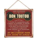 Plaque décorative en métal 20x20 cm ? les règles du bon toutou Plaque décorative en métal 20x20 cm ? les règles du bon toutou