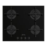 Plaque de cuisson - smeg - pv264b - 4 foyers - finition verre - allumage automatique Plaque de cuisson - smeg - pv264b - 4 foyers - finition verre - allumage automatique