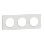 Plaque odace touch blanche 3 postes horizontal / vertical entraxe 71 mm - schneider electric - s520806 ...