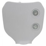 Plaque phare blanche double optique halog�ne vertical replay pour moto 50 � boite