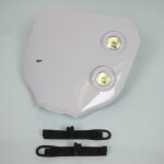 Plaque phare double optique halog�ne tnt blanc pour moto enduro cross - mfpn : blanc - 2 x 12v 20w �?50mm ...
