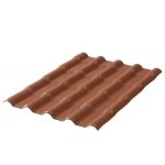 Plaque pvc imitation tuile moderne 222 x 75 cm - l: 222 cm - l: 75 cm - e: 2. 3 mm - terre cuite