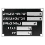 Plaque de tare en alu � frapper et � riveter pour remorque