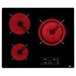 Plaque vitro - cramique teka tb6310 - 60 cm - noir - 3 zones de cuisson