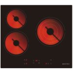 Plaque vitroc�ramique 3 foyers gedtech gtv3z5300b - 5300w - touche sensitive - minuteur - verre noir