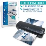 Plastifieuse - texet - a4 a5 a6 a7 - 200 pochettes a4 - compacte et rapide - 25 cm / min Plastifieuse - texet - a4 a5 a6 a7 - 200 pochettes a4 - compacte et rapide - 25 cm / min