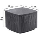 Table basse - sunny days - naxos - effet rotin - 54x54xh395cm - espace de rangement