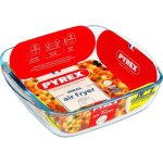 Plat air fryer - pyrex - 1450142 - carr - en verre borosilicate - 25 x 22 cm