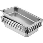 Plats  four en acier - vevor - 13l - lot de 6 bac gastro inox alimentaire