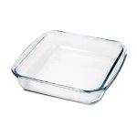 Plat  four carr moule de cuisson en verre capacit 1. 1 l - longueur 20. 5 x profondeur 18. 2 x hauteur ...