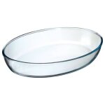 Plat � four ovale verre 35cm transparent