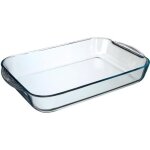 Plat à four rectangulaire en verre 40cm transparent Plat à four rectangulaire en verre 40cm transparent
