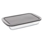 Plat  four - paris prix - couvercle en verre - 29cm - transparent - pratique et lave - vaisselle