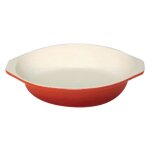 Plat � gratin - vogue - ronde - 400 ml - fonte - orange - compatible lave - vaisselle