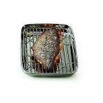Plat en inox avec grille - 20 x 15 x 3 cm