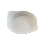 Plat rond � oreilles - girard - 12. 5 x 15. 5 cm - blanc