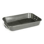 Plat  rtir - patisse - 40x28 cm - grille inox - poignes amovibles - antiadhsif