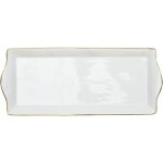 Plat de service liser 34cm blanc & or