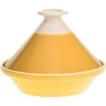 Plat à tajine - secret de gourmet - sofia - faïence - jaune - 28x23cm Plat à tajine - secret de gourmet - sofia - faïence - jaune - 28x23cm