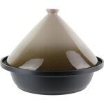 Plat à tajine - paris prix - 30cm - fonte daluminium - couvercle en céramique - taupe Plat à tajine - paris prix - 30cm - fonte daluminium - couvercle en céramique - taupe
