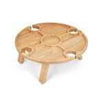 Plateau apritif - livoo - mes150 - bois dhva - plateau sparateur - 4 encoches pour verres - pieds ...