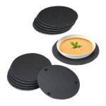 Plateau en ardoise lot de 12 rond Ø 25 cm assiette de présentation plat de service étiquetage anthracite ... Plateau en ardoise lot de 12 rond Ø 25 cm assiette de présentation plat de service étiquetage anthracite ...