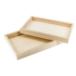 Plateaux en bois 22 et 20 cm 2 pi�ces