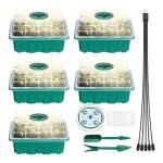 Plateaux germination 185x145x11 semis mini - serre led usb de croissance - lot de 5 - couvercle transparent ...