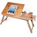 Plateau de lit pliable table portable pour ordinateur bureau rglable avec trous daration 50x30x30cm ...