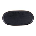 Plateau ovale bois noir 31x15 cm - table passion