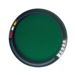 Plateau piste de jeux ronde 31 cm vert + 5 des + 21 jetons plastique - jeu de societe yam 421 - set accessoire ...