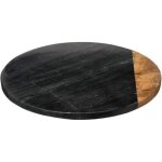 Plateau tournant en marbre et bois - noir - d 30 cm Plateau tournant en marbre et bois - noir - d 30 cm