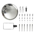 Plateau de service fruits de mer 22 accessoires 40cm argent